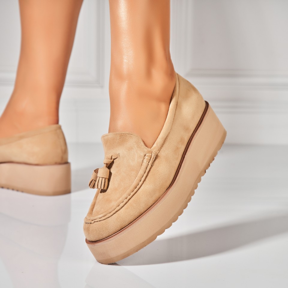 Poze Pantofi dama casual Kaki din Piele Ecologica Intoarsa Kelis