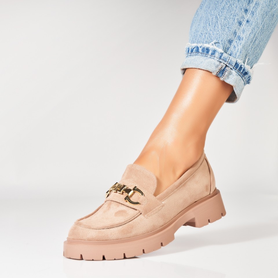 Poze Pantofi dama casual Kaki din Piele Ecologica Intoarsa Ruyia