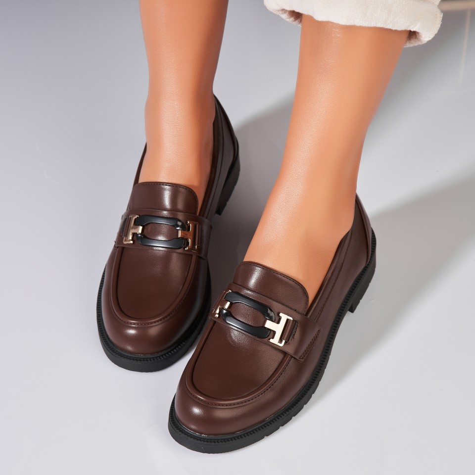 Poze Pantofi dama casual Maro din Piele Ecologica Darcy