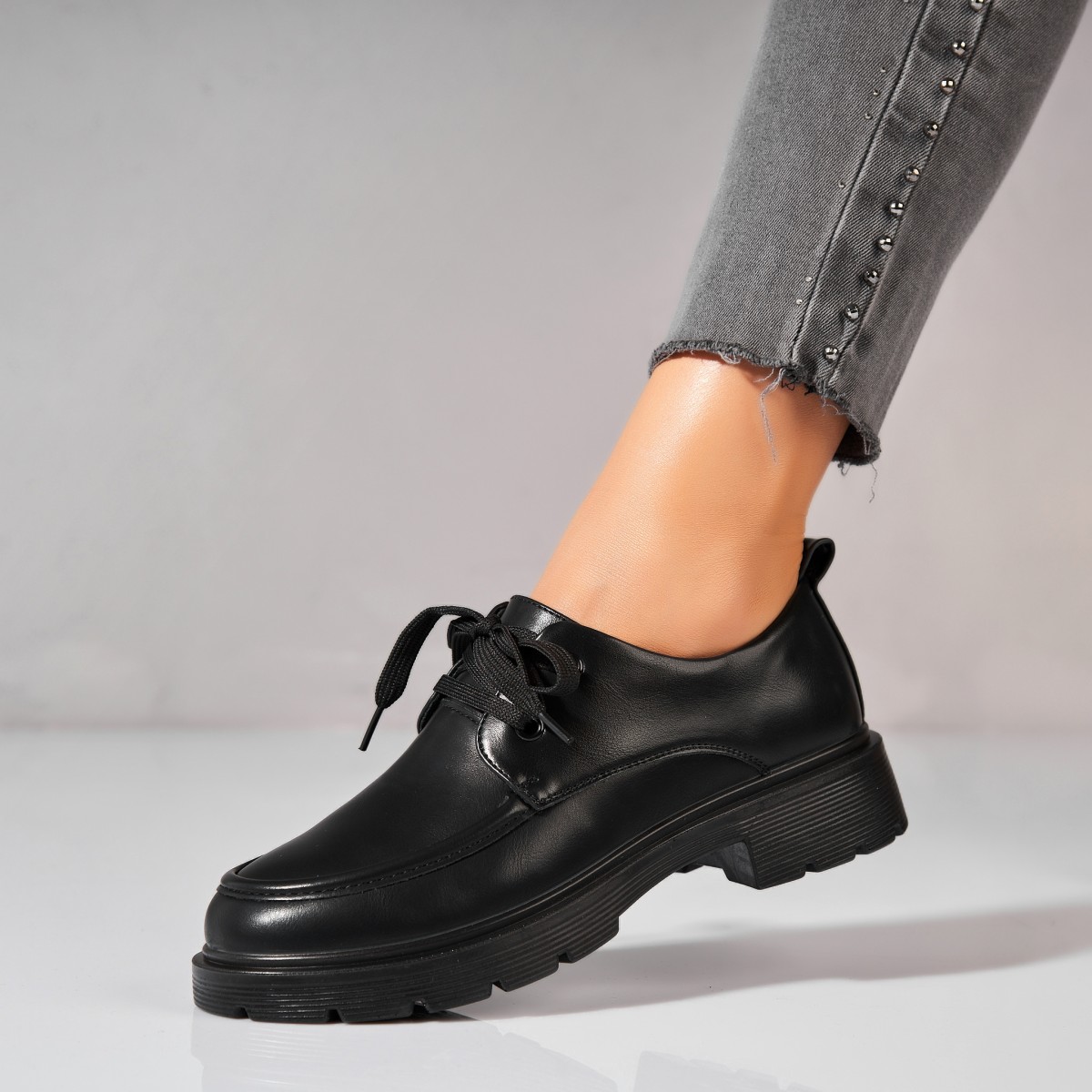 Poze Pantofi dama casual Negri din Piele Ecologica Dalina