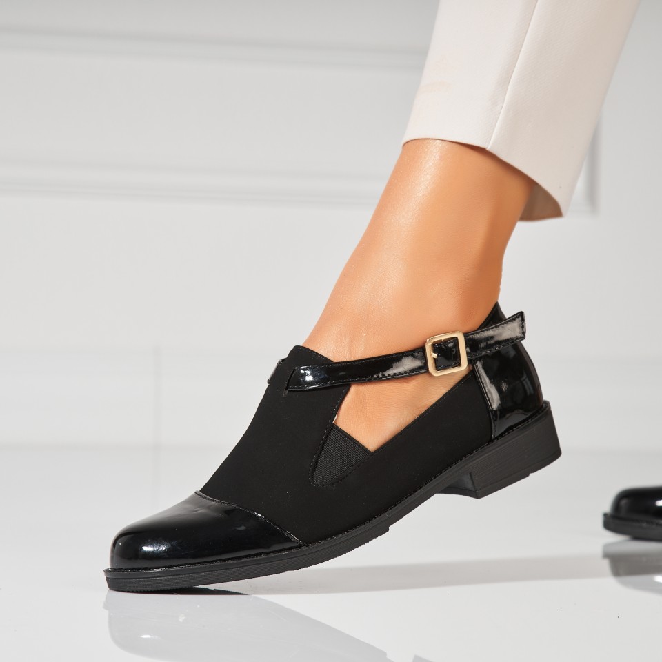 Poze Pantofi dama casual Negri din Piele Ecologica Intoarsa Nisreen2