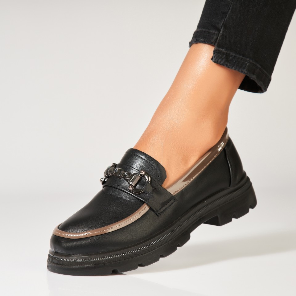 Poze Pantofi dama casual Negri din Piele Ecologica Lyddie