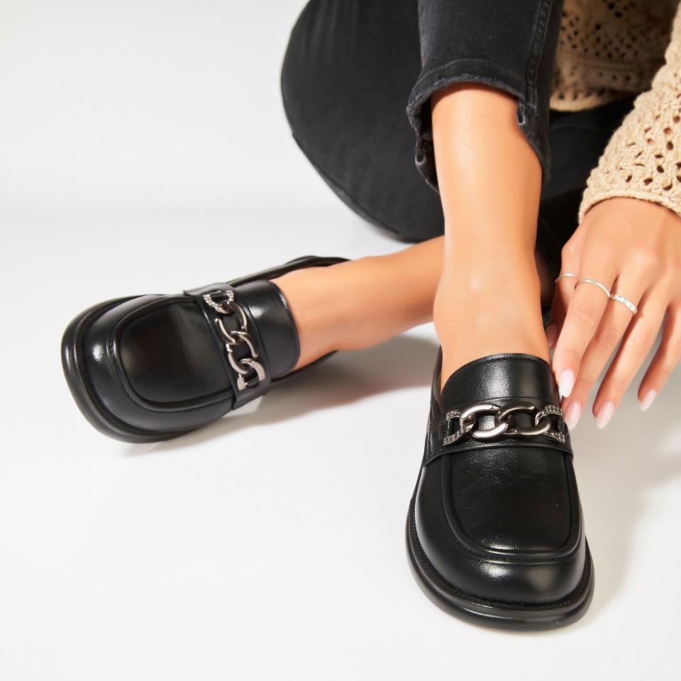 Poze Pantofi dama casual Negri din Piele Ecologica Tayvia