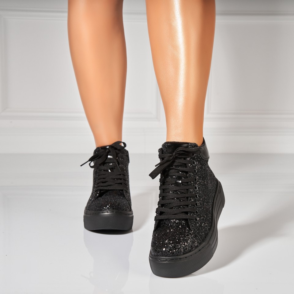 Poze Sneakersi dama Textil Negri Kasiya