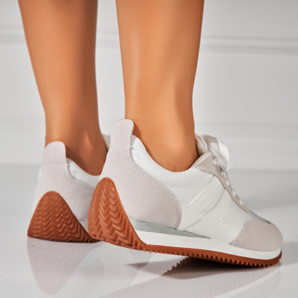 Poze Adidași damă Albi din Piele Ecologica Intoarsa Kiro