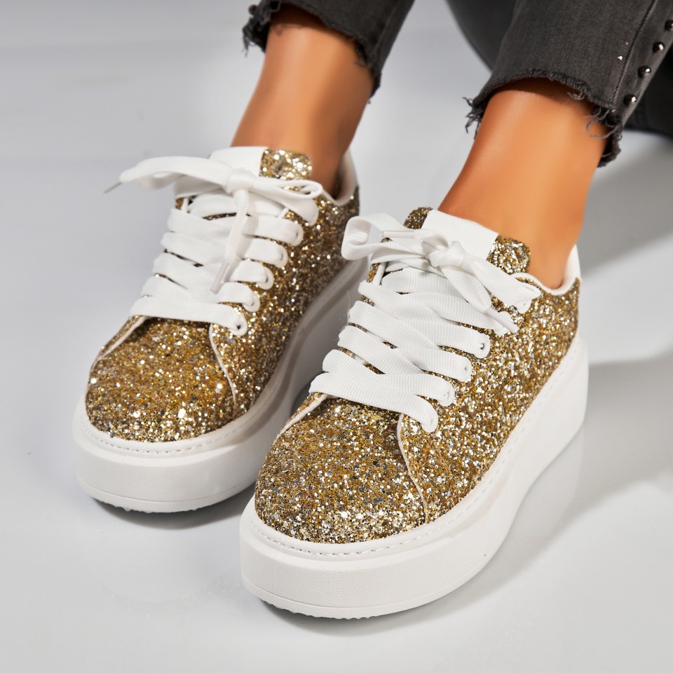 Poze Adidași damă Auriu din Glitter Pierra
