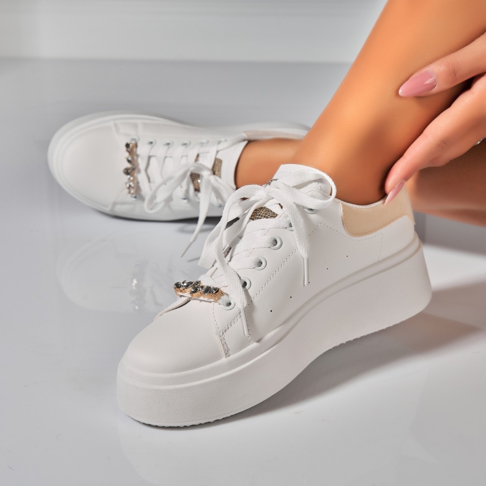 Poze Adidasi Dama Bej din Piele Ecologica Jyree