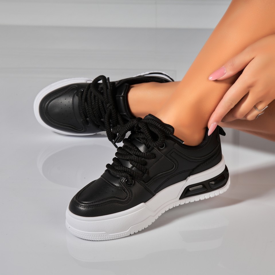 Poze Adidasi Dama Negri din Piele Ecologica Arliss