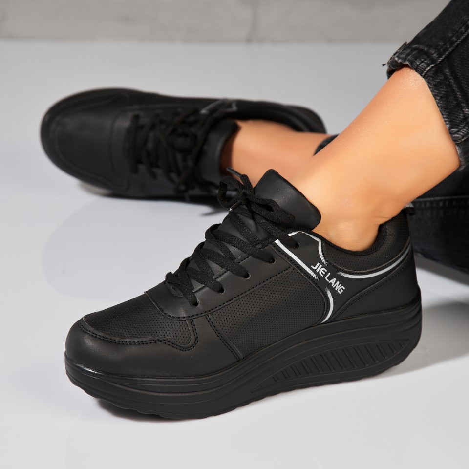 Poze Adidași damă Negri din Piele Ecologica Isidro
