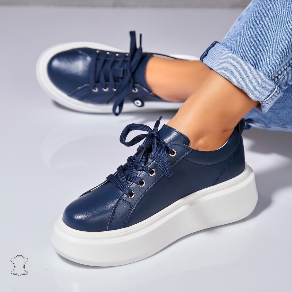 Poze Adidasi Piele Naturala Bleumarin Tryce