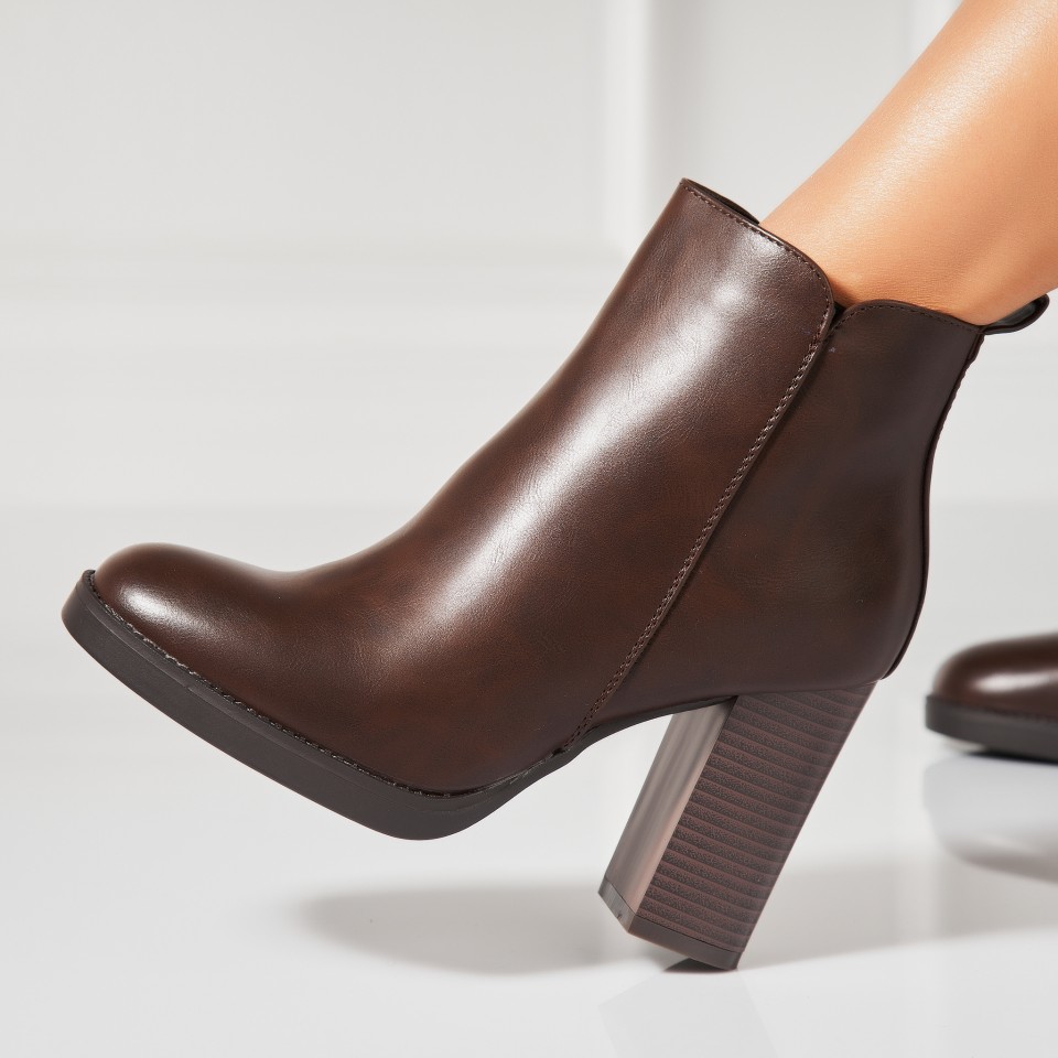 Poze Botine dama Imblanite Maro din Piele Ecologica Neyla