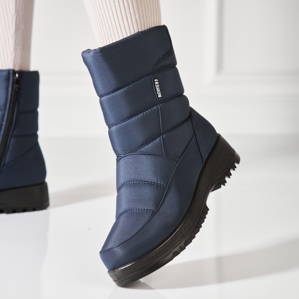 Cizme Dama Imblanite Albastre din Fas Zadie Cizme Dama Imblanite Albastre din Fas Zadie