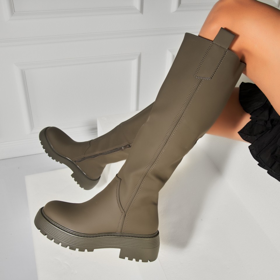 Poze Cizme Dama Imblanite Verzi din Cauciuc Taryn