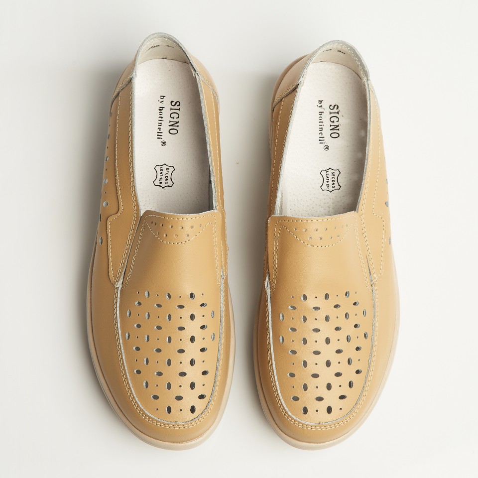 Poze Mocasini dama Piele Naturala Bej Nazari