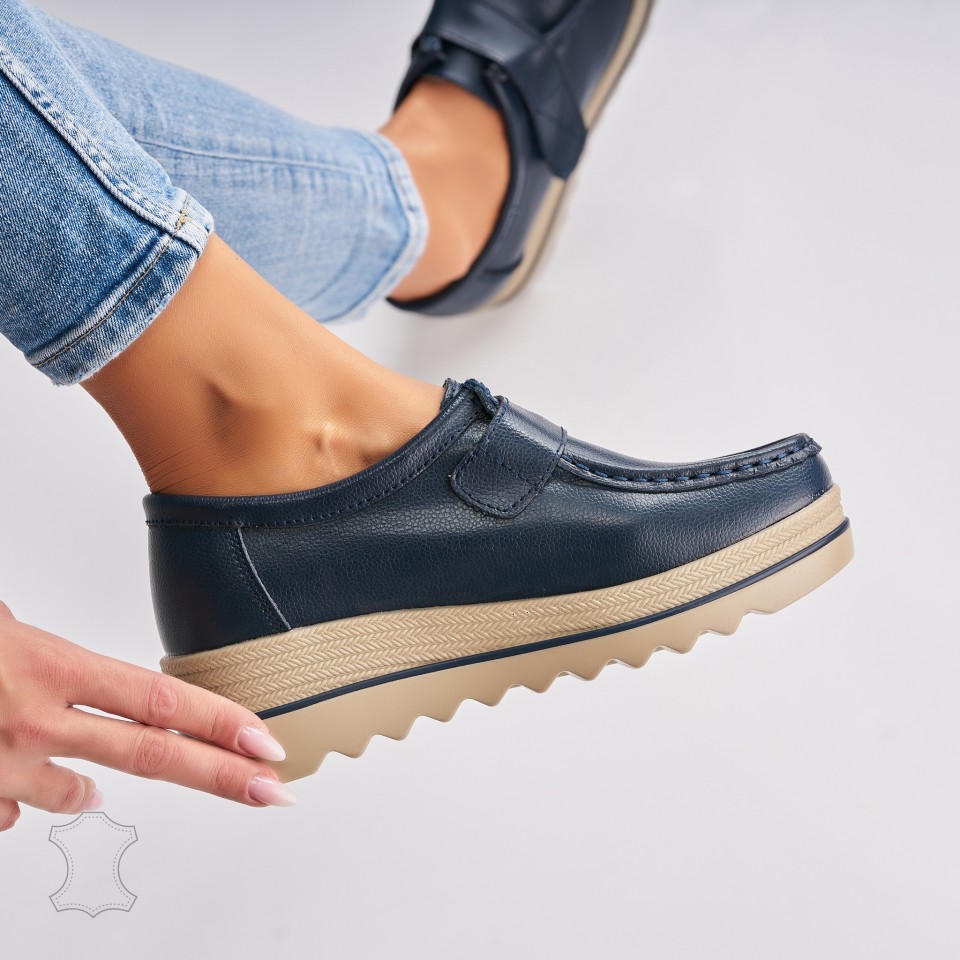 Poze Mocasini dama Piele Naturala Bleumarin Loxlie