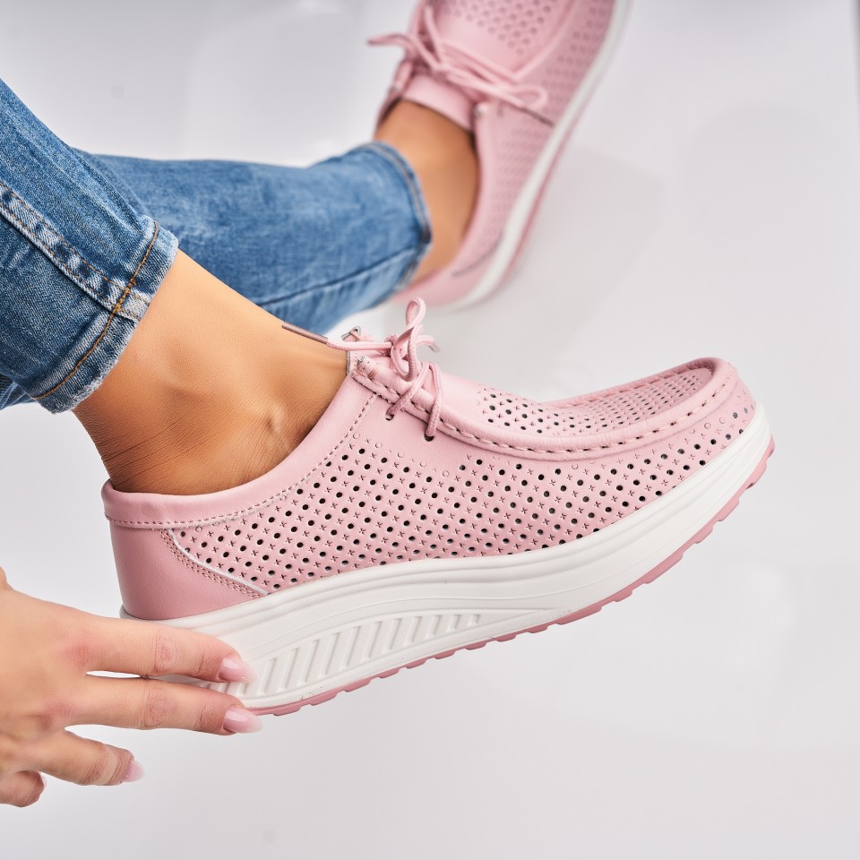 Poze Mocasini dama Piele Naturala Roz Irie