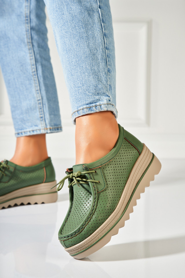 Poze Mocasini dama Piele Naturala Verzi Maive