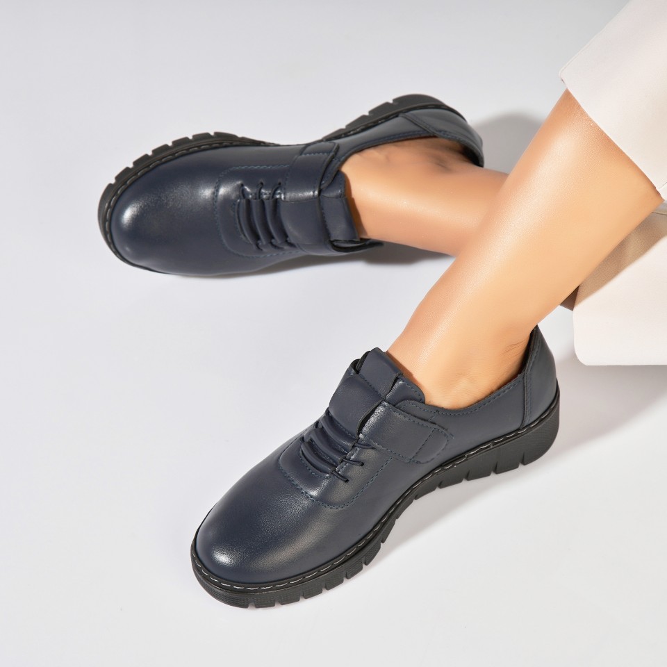 Poze Pantofi dama casual Albastri din Piele Ecologica Azya