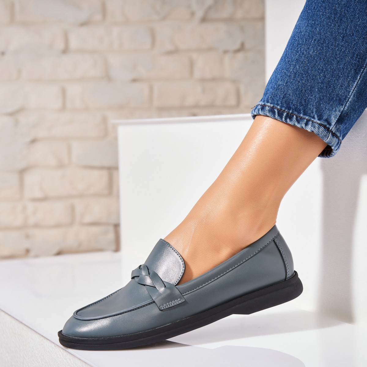 Poze Pantofi dama casual Albastri din Piele Ecologica Osmara