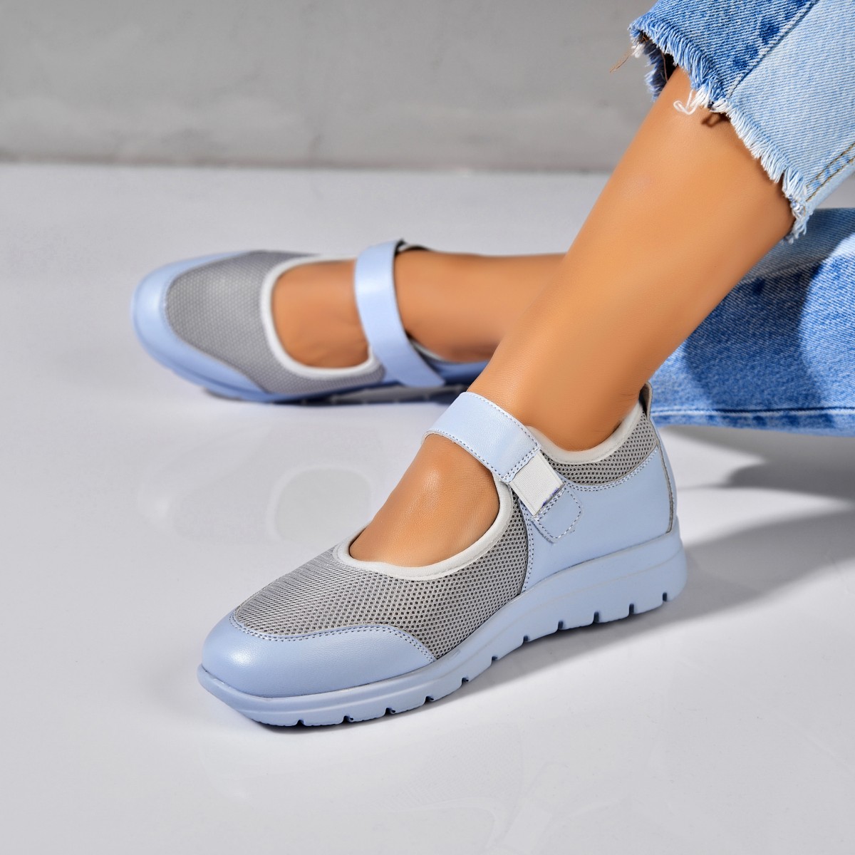 Poze Pantofi dama casual Albastri din Textil Saima