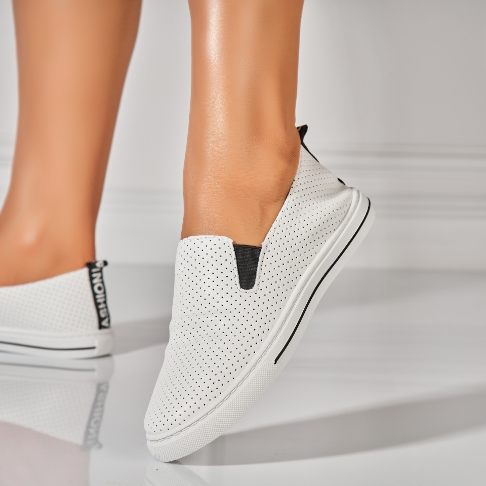 Poze Pantofi dama casual Albi din Piele Ecologica Aylin2