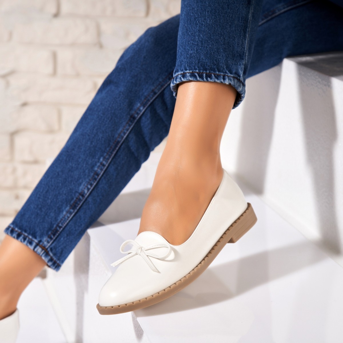 Poze Pantofi dama casual Albi din Piele Ecologica Peyson