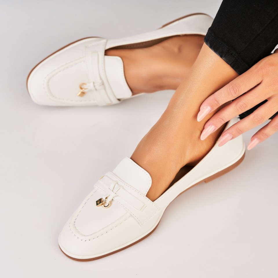 Poze Pantofi dama casual Albi din Piele Ecologica Sadaf