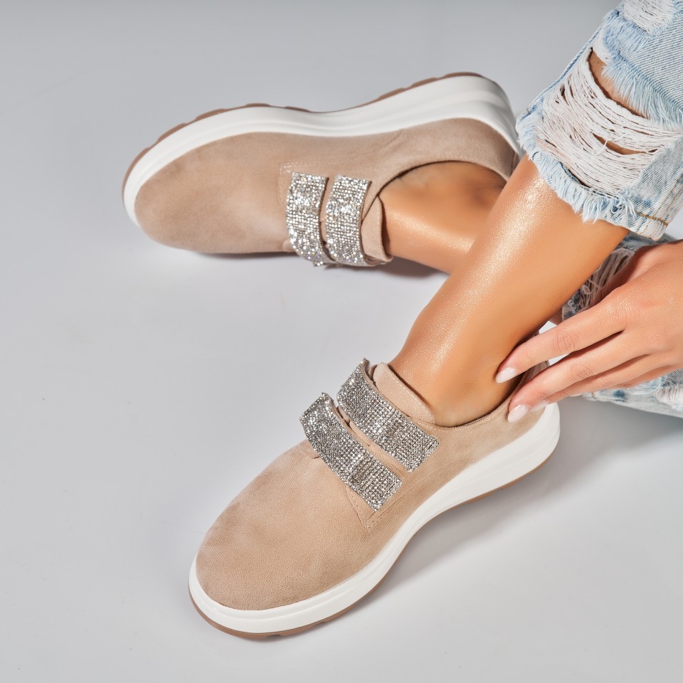 Poze Pantofi dama casual Bej din Piele Ecologica Intoarsa Alaia2