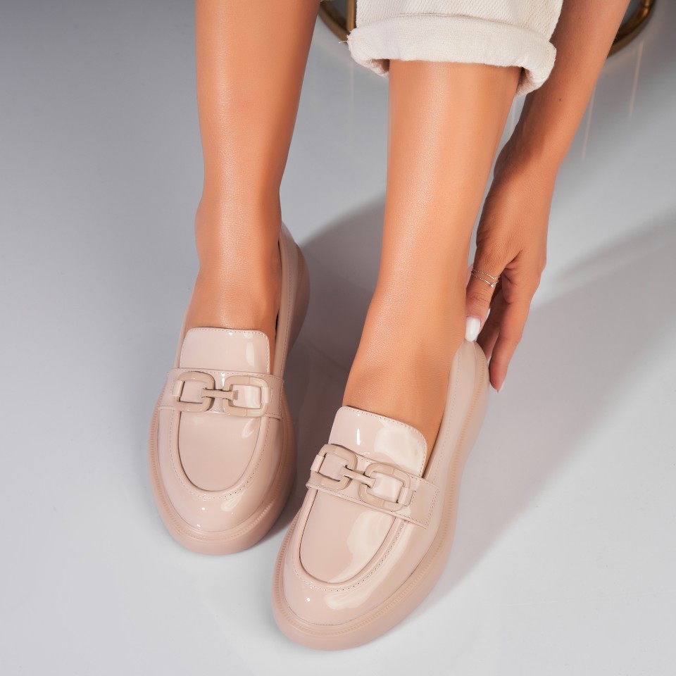 Poze Pantofi dama casual Bej din Piele Ecologica Lacuita Adalie