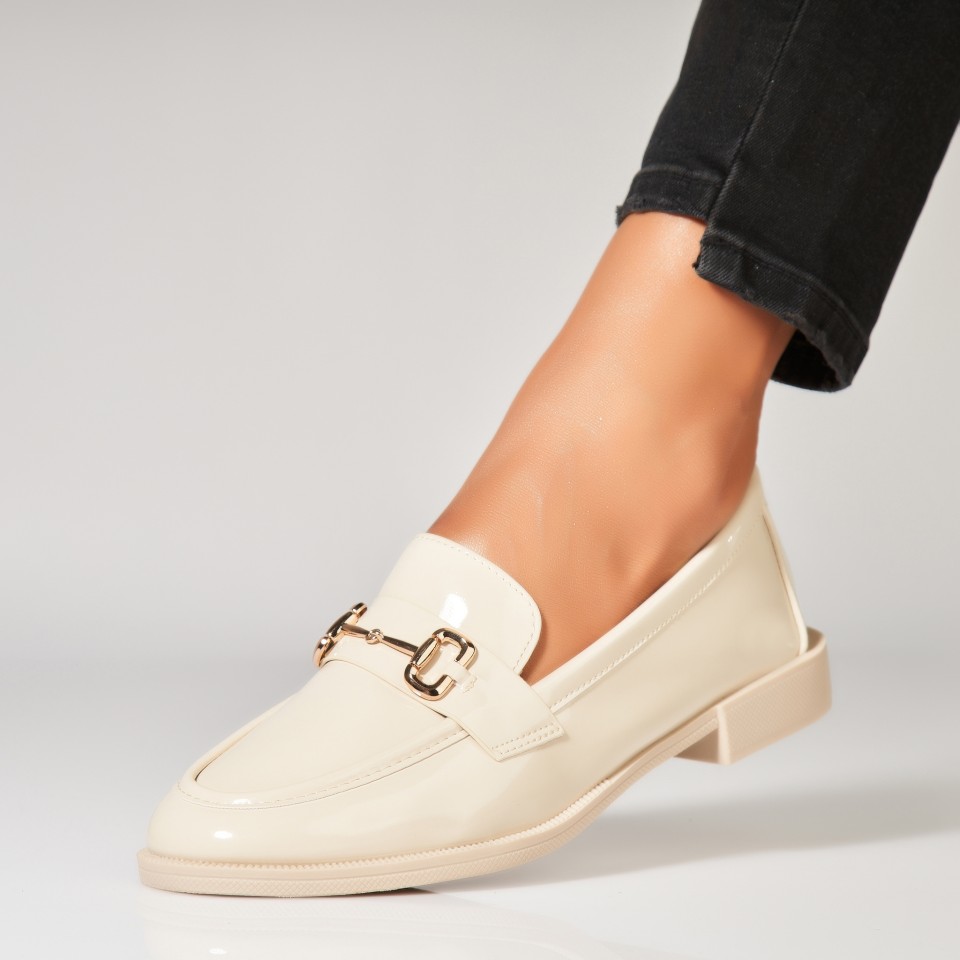 Poze Pantofi dama casual Bej din Piele Ecologica Lacuita Shreya