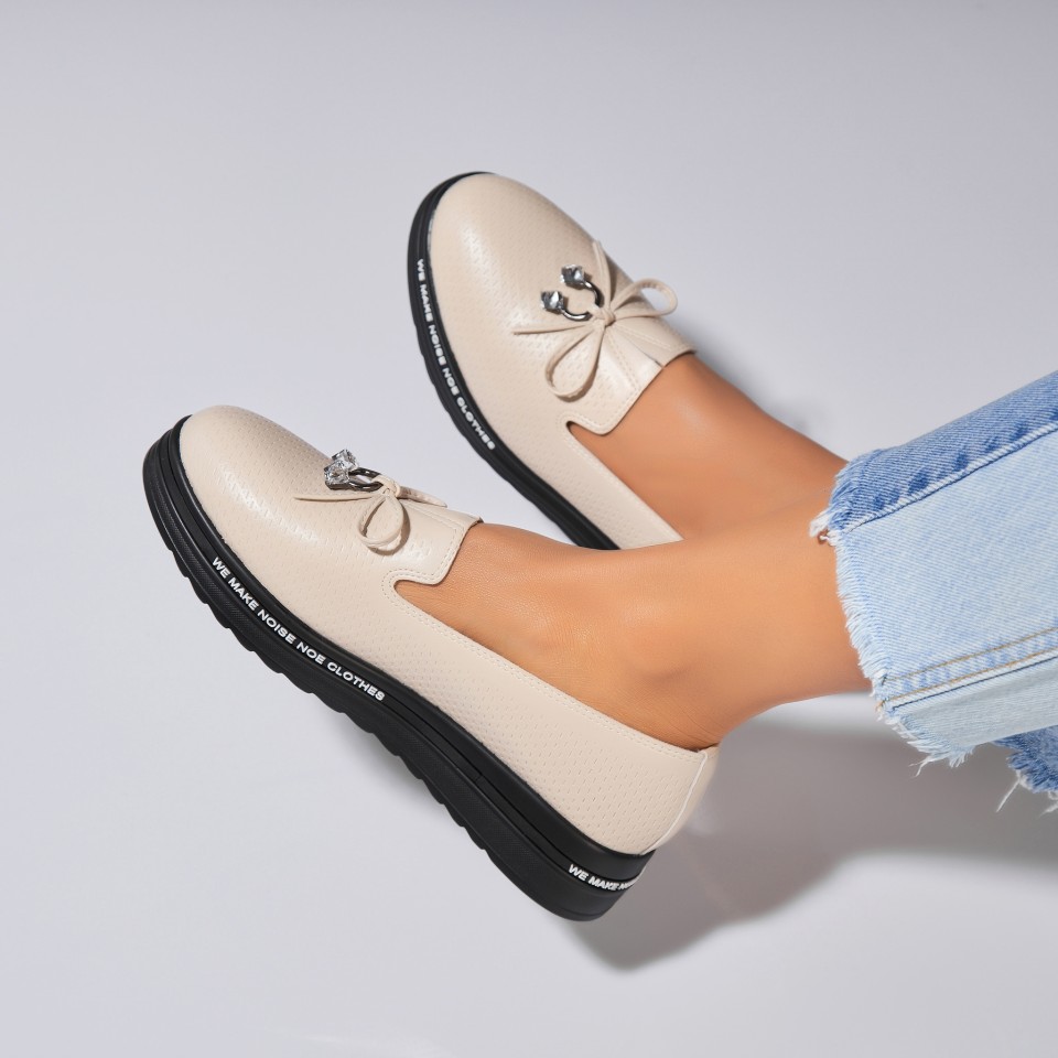 Poze Pantofi dama casual Bej din Piele Ecologica Romey