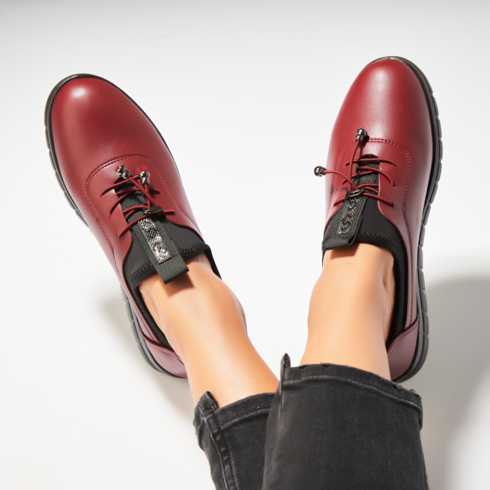 Poze Pantofi dama casual Bordo din Piele Ecologica Kailana