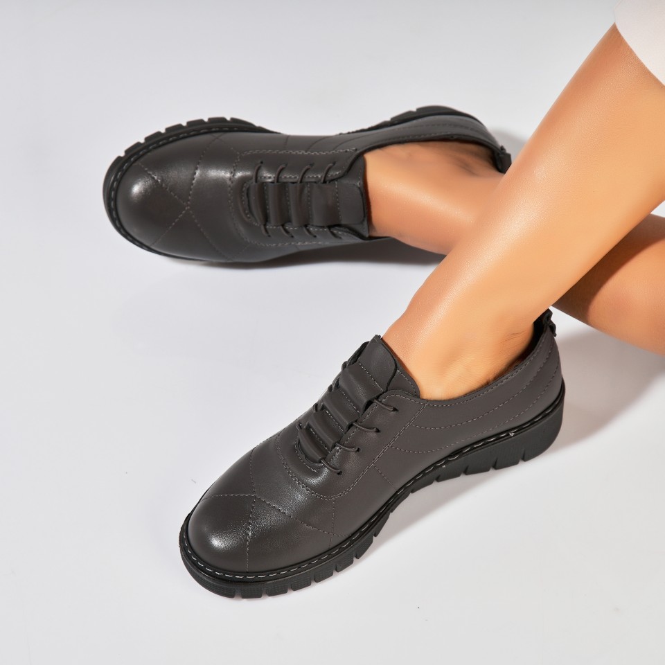 Poze Pantofi dama casual Gri din Piele Ecologica Avaley