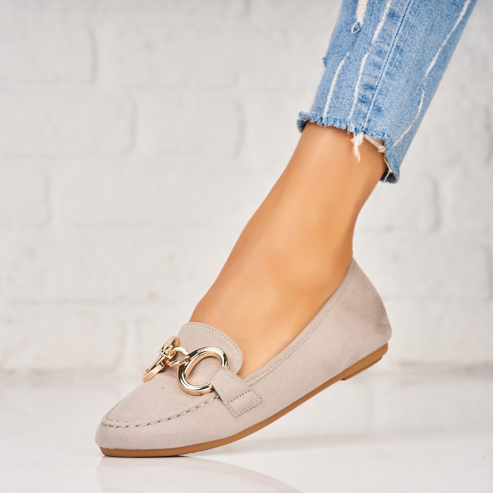 Poze Pantofi dama casual Gri din Piele Ecologica Intoarsa Yostina