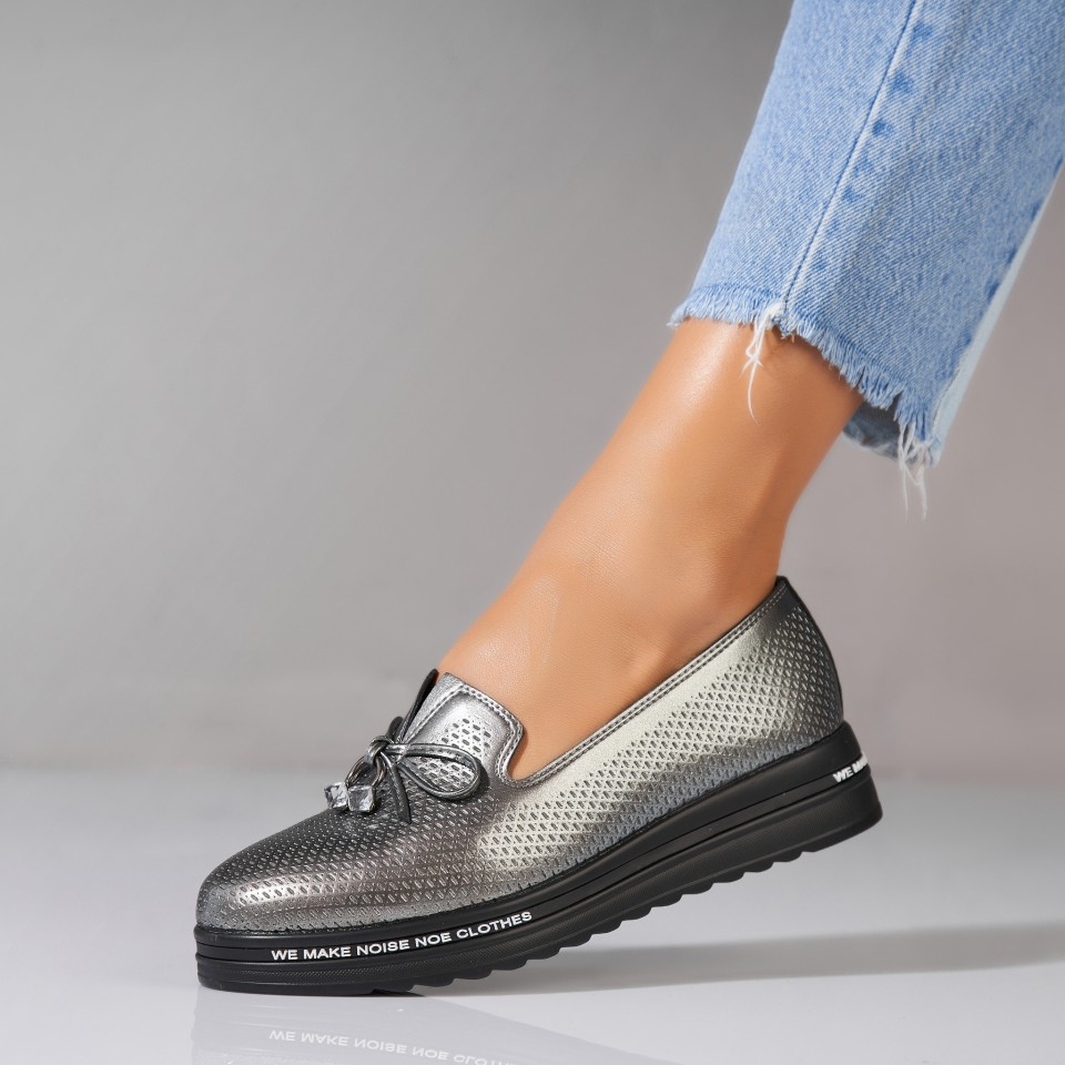 Poze Pantofi dama casual Gri din Piele Ecologica Romey