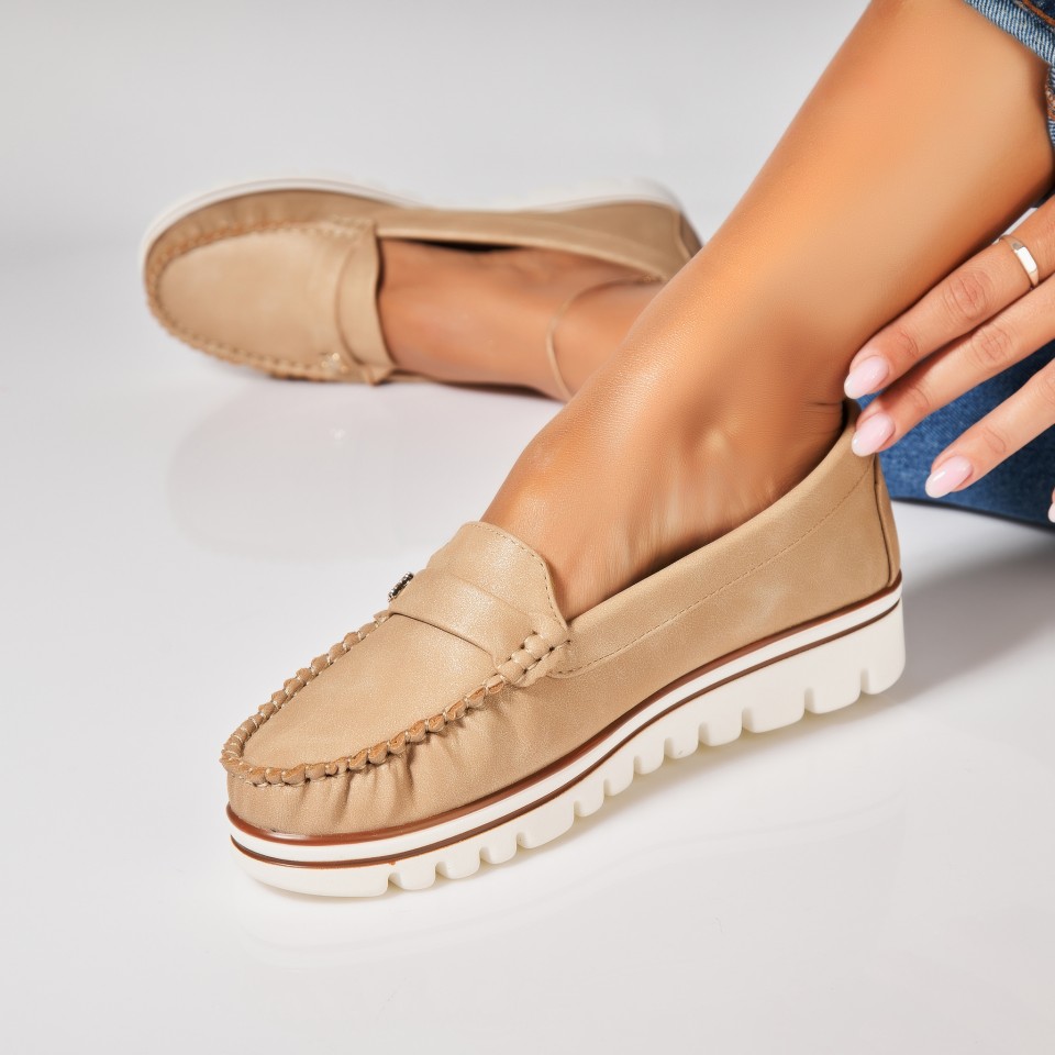 Poze Pantofi dama casual Kaki din Piele Ecologica Aryan