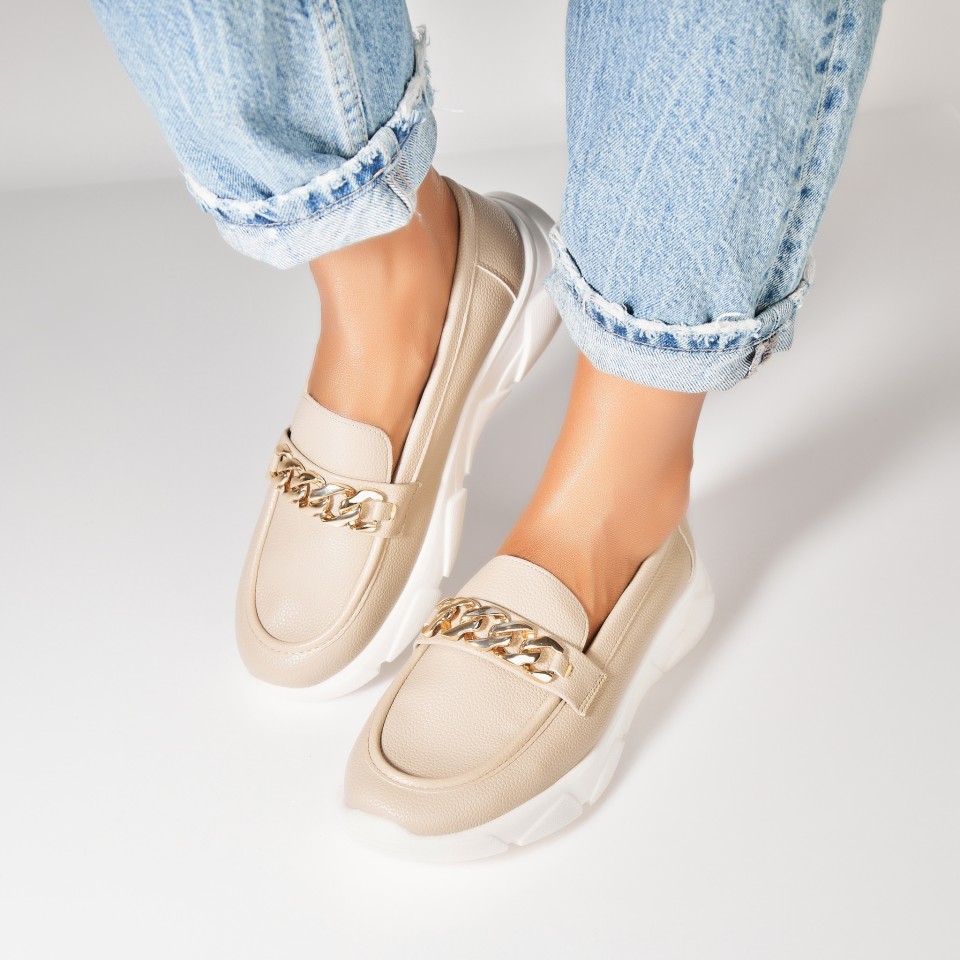 Poze Pantofi dama casual Kaki din Piele Ecologica Eula