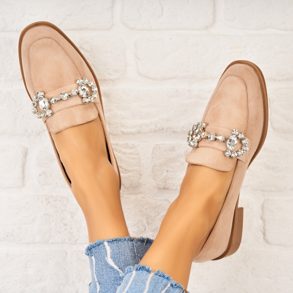 Poze Pantofi dama casual Kaki din Piele Ecologica Intoarsa Beula