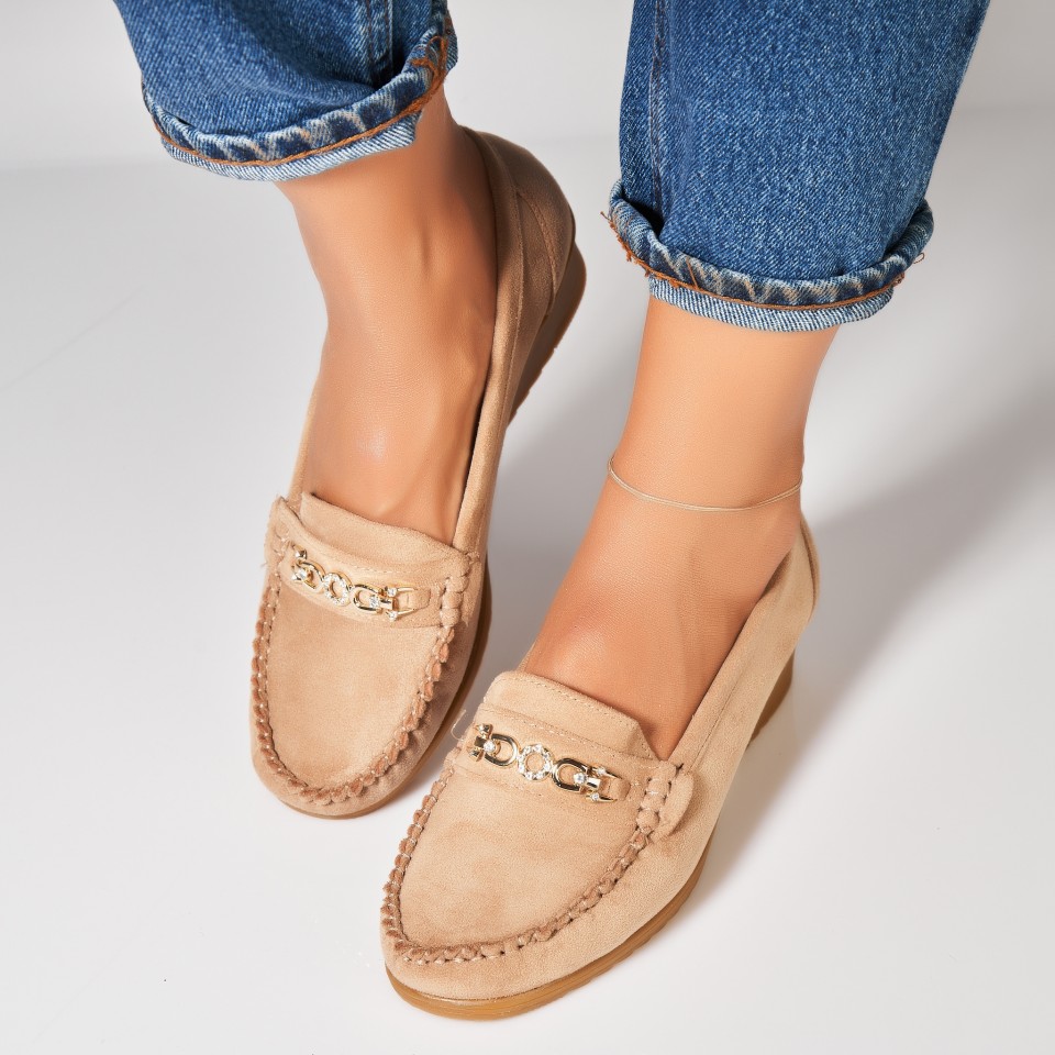 Poze Pantofi dama casual Kaki din Piele Ecologica Intoarsa Matla