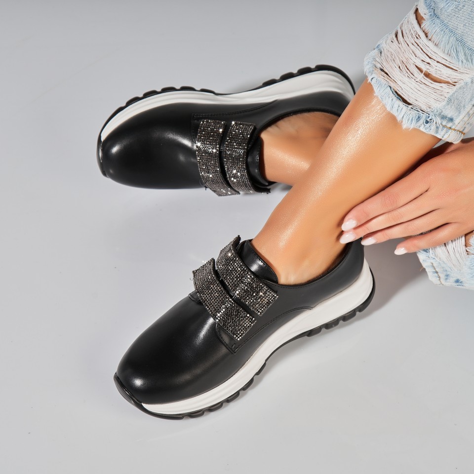 Poze Pantofi dama casual Negri din Piele Ecologica Alaia