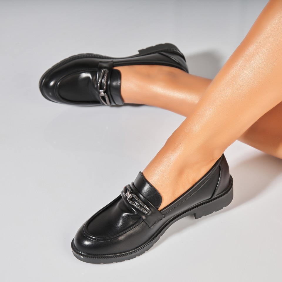 Poze Pantofi dama casual Negri din Piele Ecologica Averi