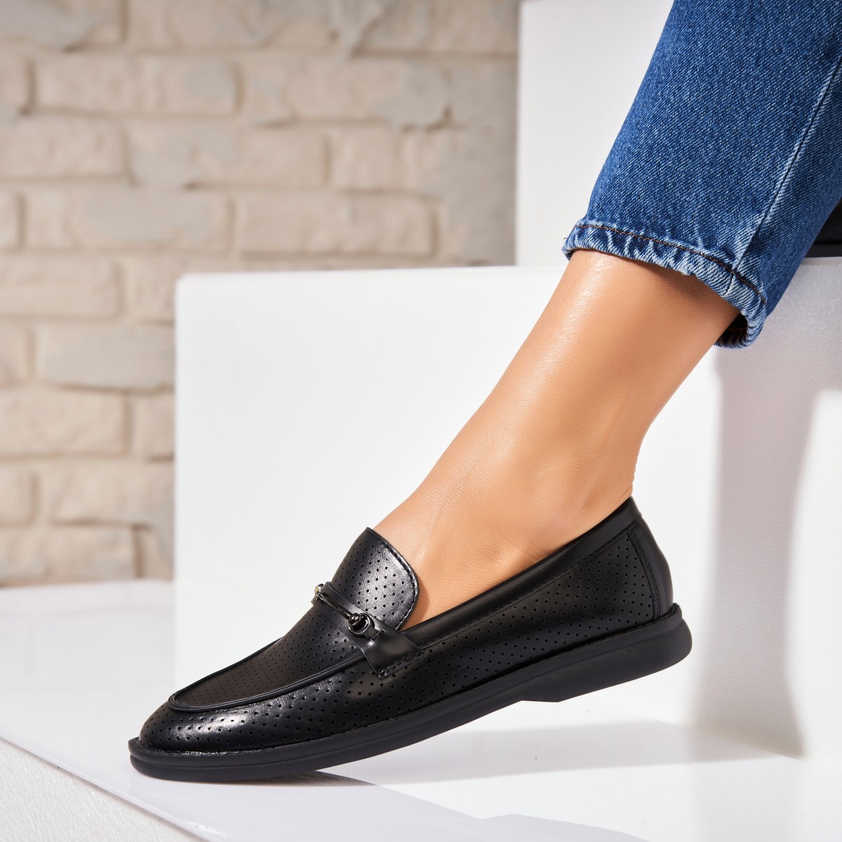 Poze Pantofi dama casual Negri din Piele Ecologica Cyrie