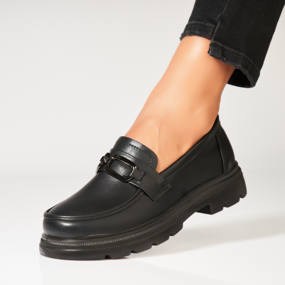 Poze Pantofi dama casual Negri din Piele Ecologica Hyui
