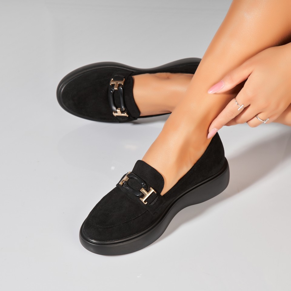 Poze Pantofi dama casual Negri din Piele Ecologica Intoarsa Tyra