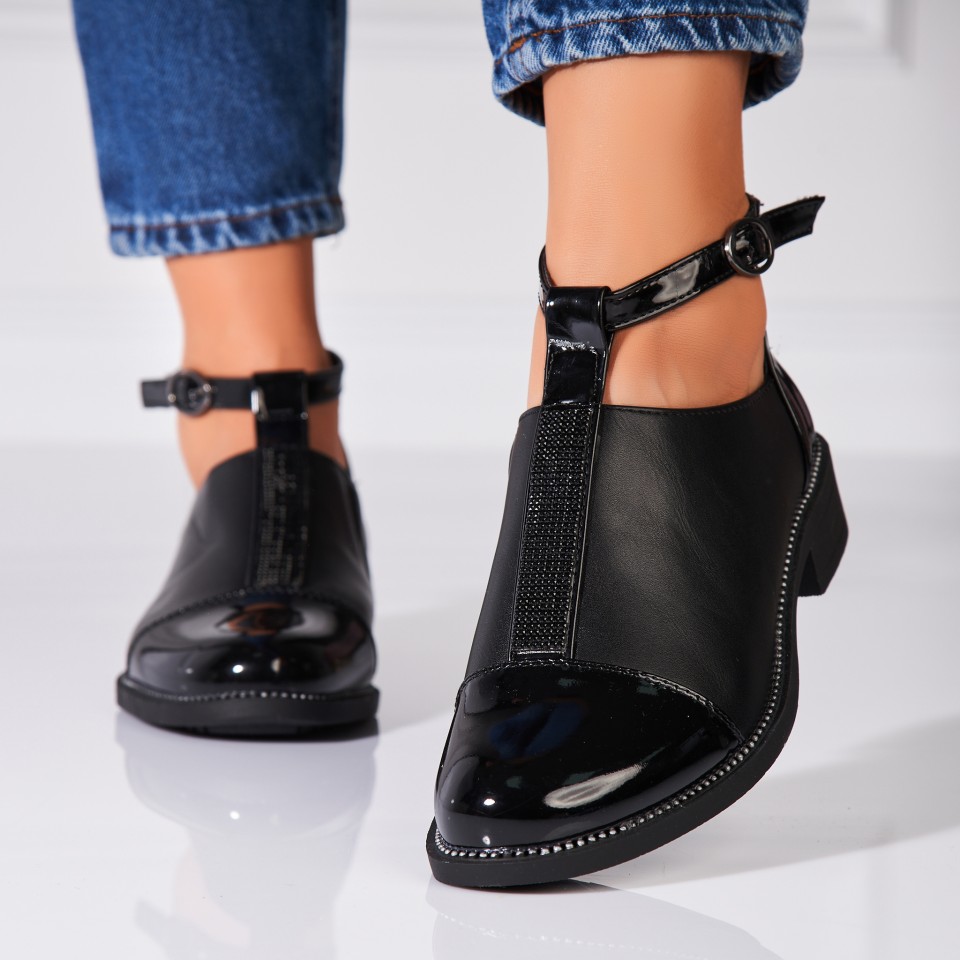 Poze Pantofi dama casual Negri din Piele Ecologica Irys