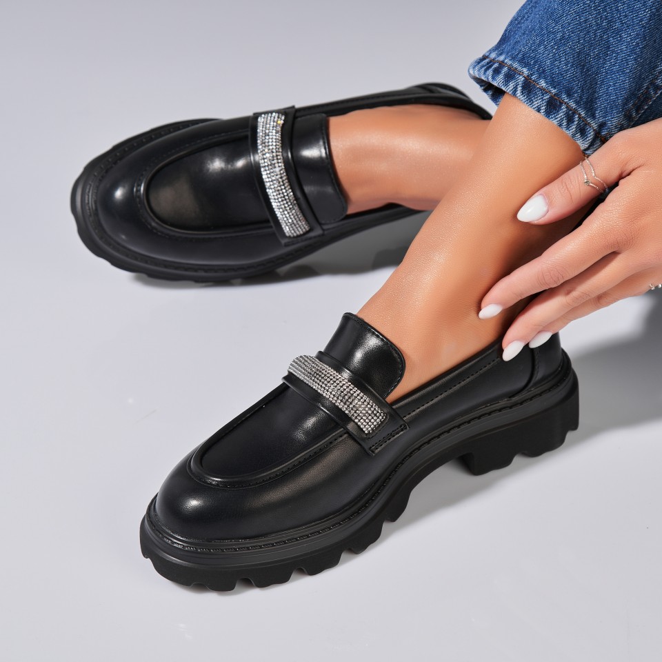 Poze Pantofi dama casual Negri din Piele Ecologica Kezia