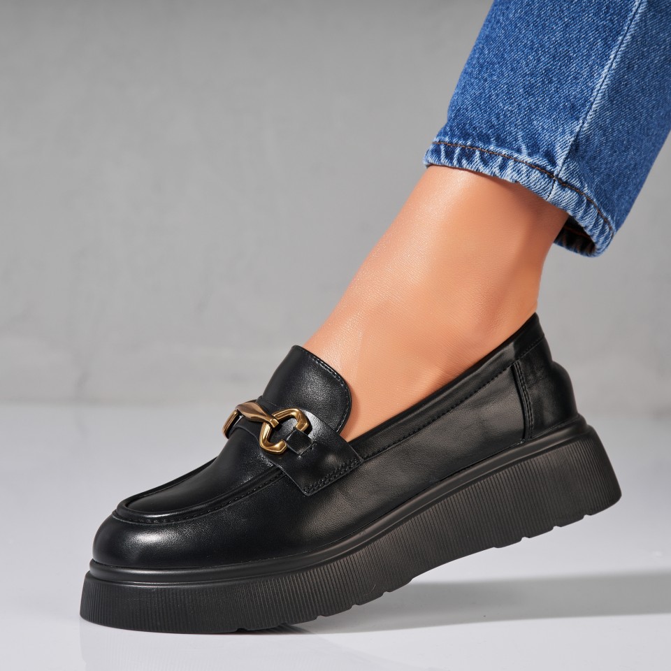 Poze Pantofi dama casual Negri din Piele Ecologica Kiyah