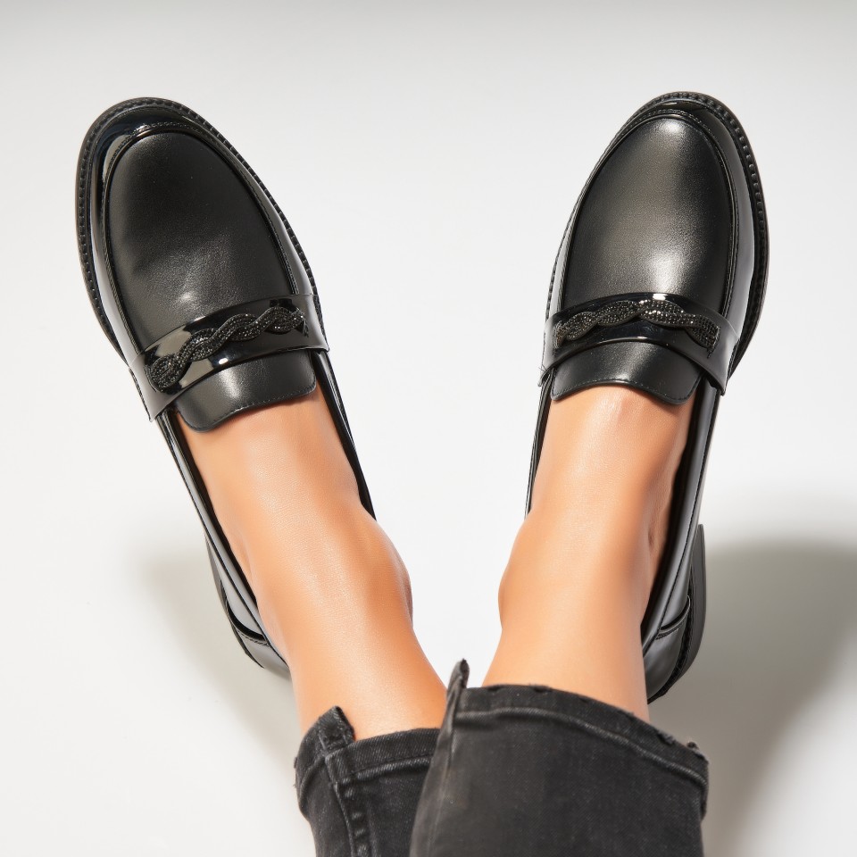 Poze Pantofi dama casual Negri din Piele Ecologica Liyu