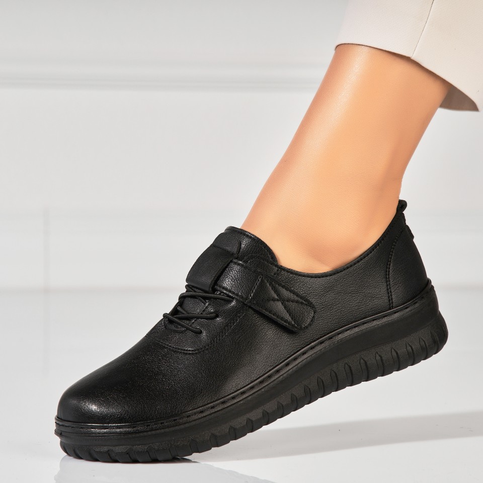 Poze Pantofi dama casual Negri din Piele Ecologica Miani