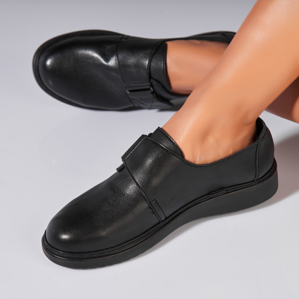 Poze Pantofi dama casual Negri din Piele Ecologica Nataly
